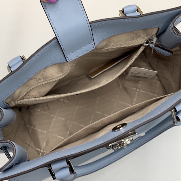 MICHAEL KORS HAMILTON MEDIUM SATCHEL PALE BLUE COLOR - Picture 13 of 16